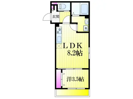 レオーネ新松戸(1LDK/3階)の間取り写真