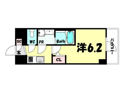 神戸国香通FUTUR(1K/5階)の間取り写真