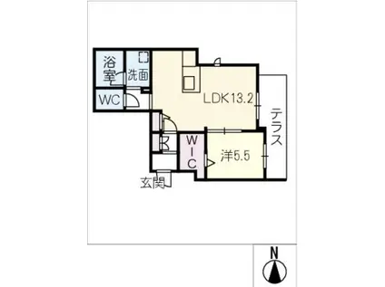 シャーメゾンステージ茜部本郷(1LDK/1階)の間取り写真