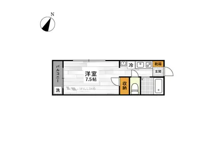 新大江パークハイツ(ワンルーム/3階)の間取り写真