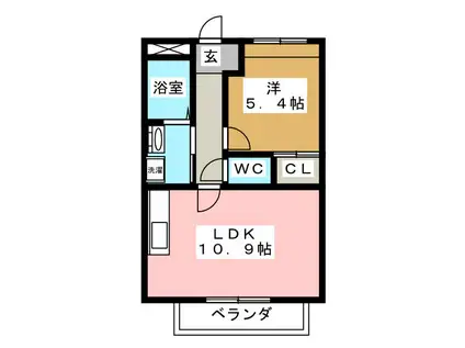 イルマーレ(1LDK/1階)の間取り写真