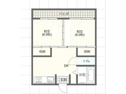 阪田アパート(2DK/1階)の間取り写真