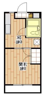 ハイツ石塚掛川A(1DK/2階)の間取り写真