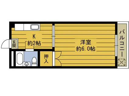 サニーサイドIII(1K/1階)の間取り写真