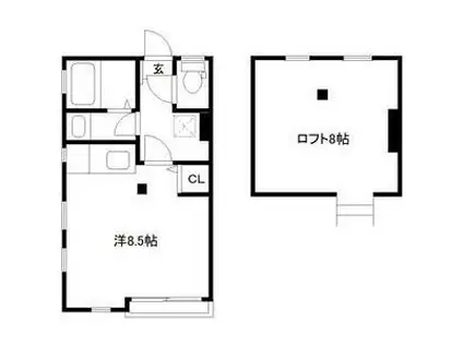 エクセルシャトー国見ケ丘 II(ワンルーム/1階)の間取り写真