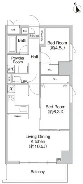 プライムアーバン町屋サウスコート 12階階 間取り