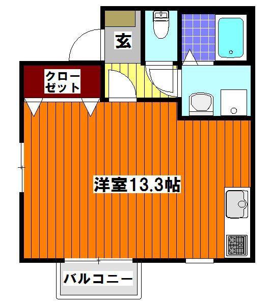 フェニックス(ワンルーム/3階)の間取り写真