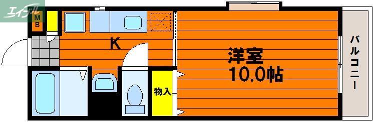 第7北村ビル(1K/1階)の間取り写真