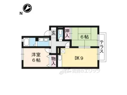 リアルコンフォートⅡ(2DK/1階)の間取り写真