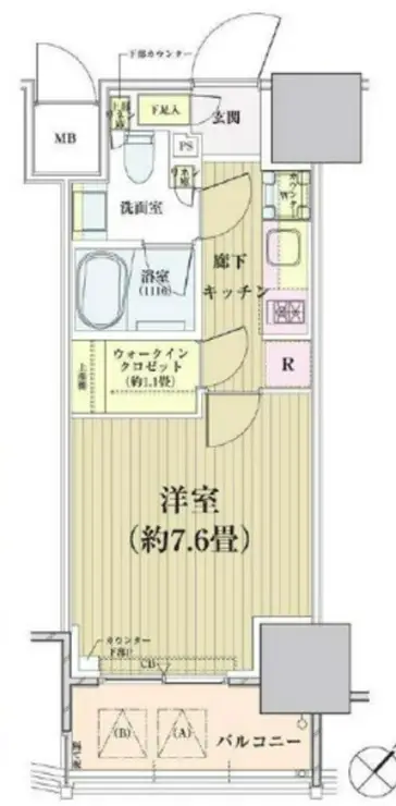 パークリュクス白金高輪 10階階 間取り