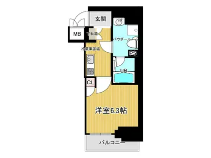 クレビオス南堀江(1K/5階)の間取り写真