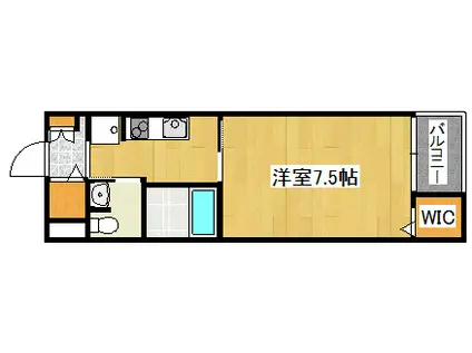 エクロール(1K/4階)の間取り写真