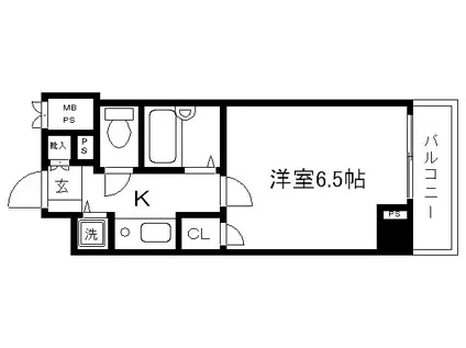 リーガル京都河原町III(1K/4階)の間取り写真