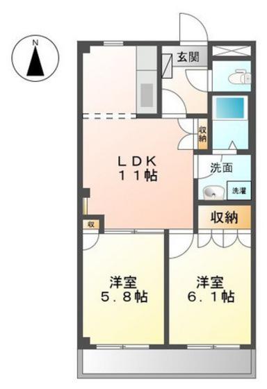 オータムめぐみ(2LDK/2階)の間取り写真