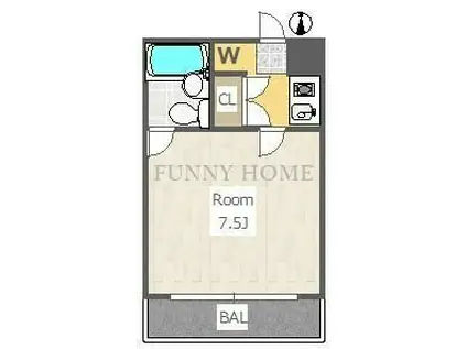 グローリア成城(1K/2階)の間取り写真