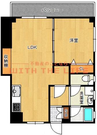 合川ハイツ(1LDK/4階)の間取り写真