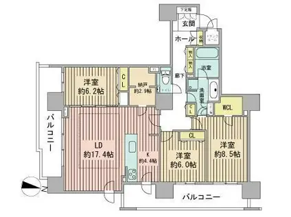 プレミスト円山表参道(3SLDK/12階)の間取り写真