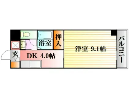 グランヴェルジェ中須II(1K/11階)の間取り写真