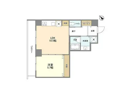 ウェルスクエア中目黒(1LDK/8階)の間取り写真