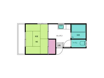 ベルコーポ(1K/2階)の間取り写真