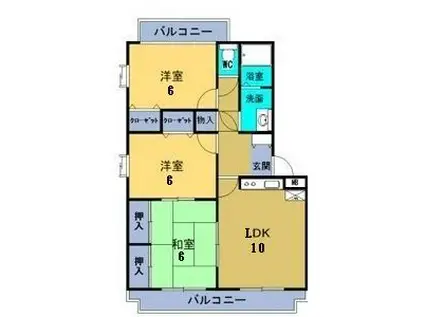 ユーミーアグリ・S(3LDK/2階)の間取り写真