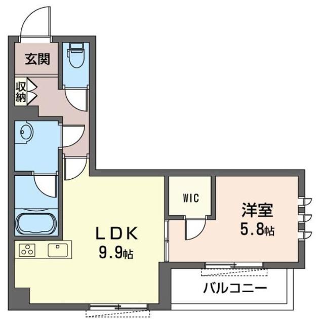 エターナル横浜(1LDK/2階)の間取り写真
