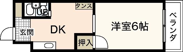 房尾本店横川ビル(1DK/5階)の間取り写真