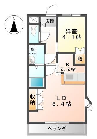 ラ・ティエラ(1LDK/1階)の間取り写真
