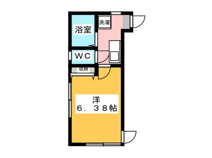 ベルヴェデール南台(1K/2階)の間取り写真