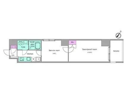 レジディア横濱大通公園(1SK/4階)の間取り写真