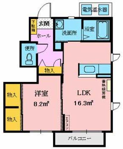 サクラメント(1LDK/1階)の間取り写真