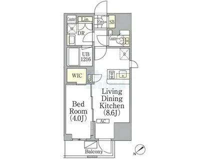 ジオエント池袋(1LDK/7階)の間取り写真