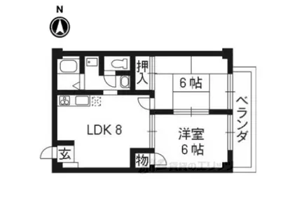 EXCELコーポ(2DK/1階)の間取り写真