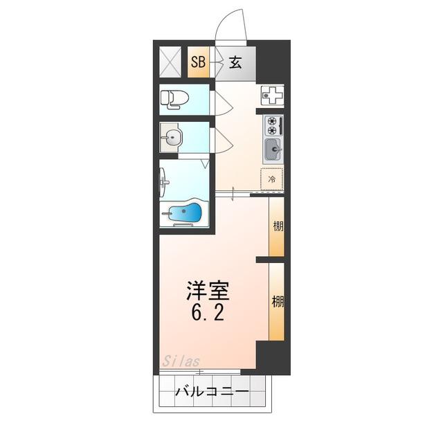 リブネスコート大阪大学前(1K/8階)の間取り写真