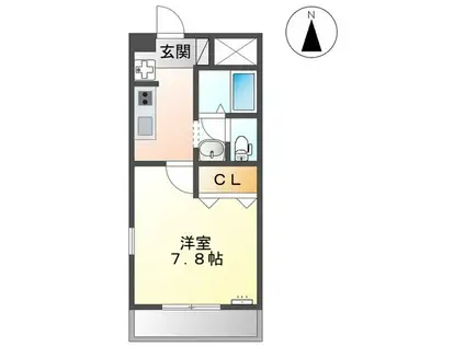 クラーレンハウス(1K/2階)の間取り写真