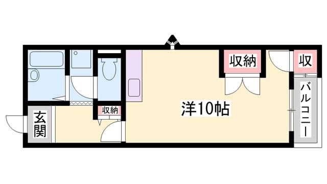 T・セーヌ(ワンルーム/3階)の間取り写真