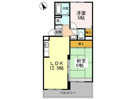 ヴァンベールしののめ A棟(2LDK/3階)の間取り写真