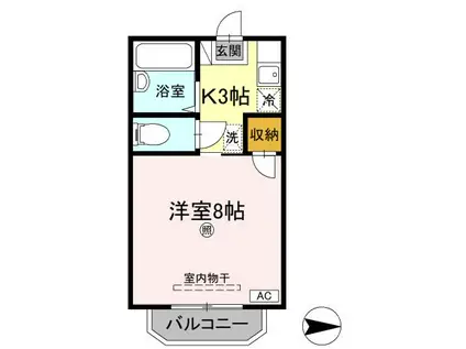 ライブ10(1K/2階)の間取り写真