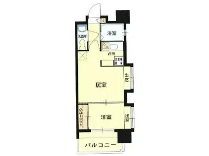 エステート・モア シャトー薬院(1LDK/9階)の間取り写真