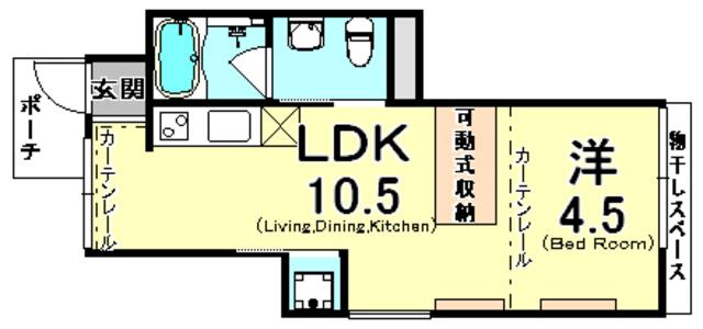 OHGIソラノマ(1LDK/1階)の間取り写真