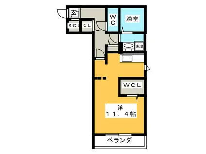 ワイズコート松鴻(ワンルーム/1階)の間取り写真