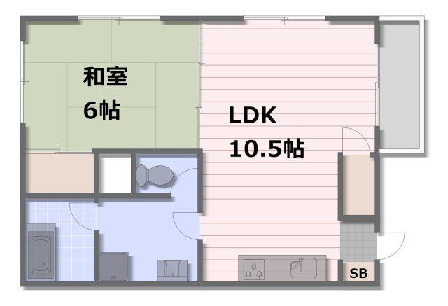 SO中井2棟(1LDK/4階)の間取り写真