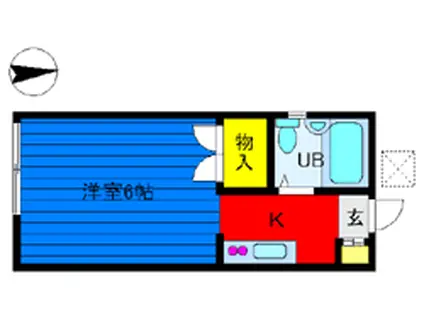歩ハイツ(1K/1階)の間取り写真