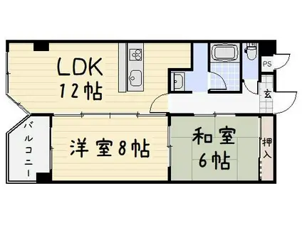 ウィルステージ霧ヶ丘(2LDK/11階)の間取り写真