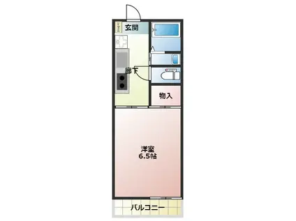 ル・パルトネール難波(1K/3階)の間取り写真