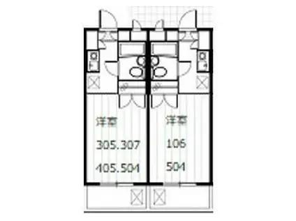 アートイン八王子(1K/1階)の間取り写真