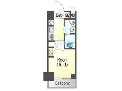 クリスタルグランツ大阪センターST(1K/4階)の間取り写真