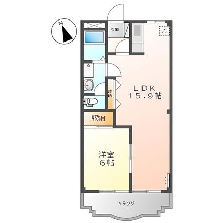 ガーデンハイム弐番館(1LDK/1階)の間取り写真