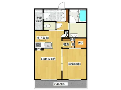 TAKEZONO BASE(1LDK/1階)の間取り写真