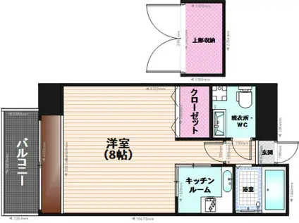 エステート・モア・平尾パージュ(1K/11階)の間取り写真